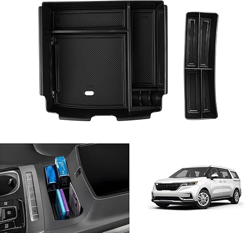 Miniatura 12 de Autorder 2 unidades Organizador de consola central para Kia EV6 2022 2023 2024 2025 2026, accesorios, caja de almacenamiento para reposabrazos