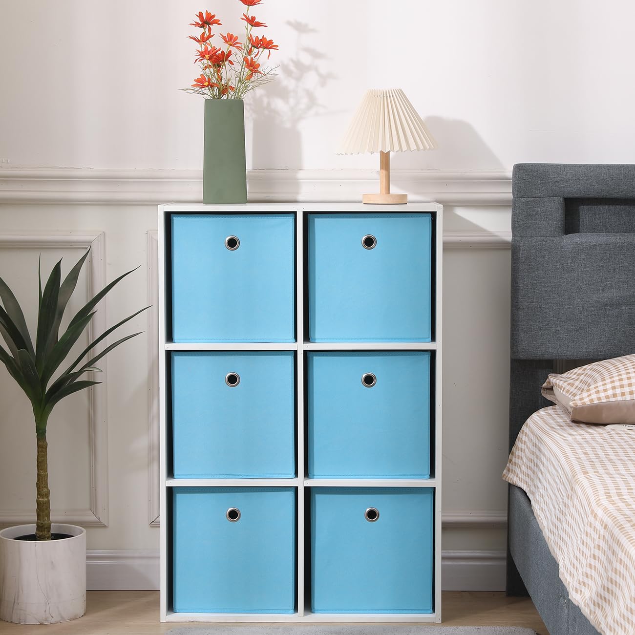 Homullel Foldable Storage Cube Boxes Set of 4, Storage Unit Box with Eyelet - Image 5