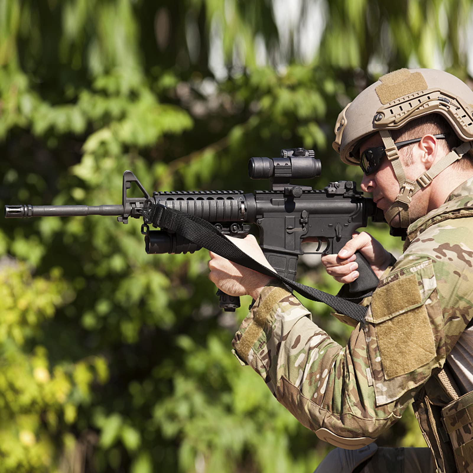 ZONSUSE Cinghia Fucile,Tracolla per Fucile Regolabili,Imbracature da Caccia,Cinghie per Airsoftn,con Gancio in Metallo, Rilascio Flessibile, Adatto per Softair, Caccia, All'aperto