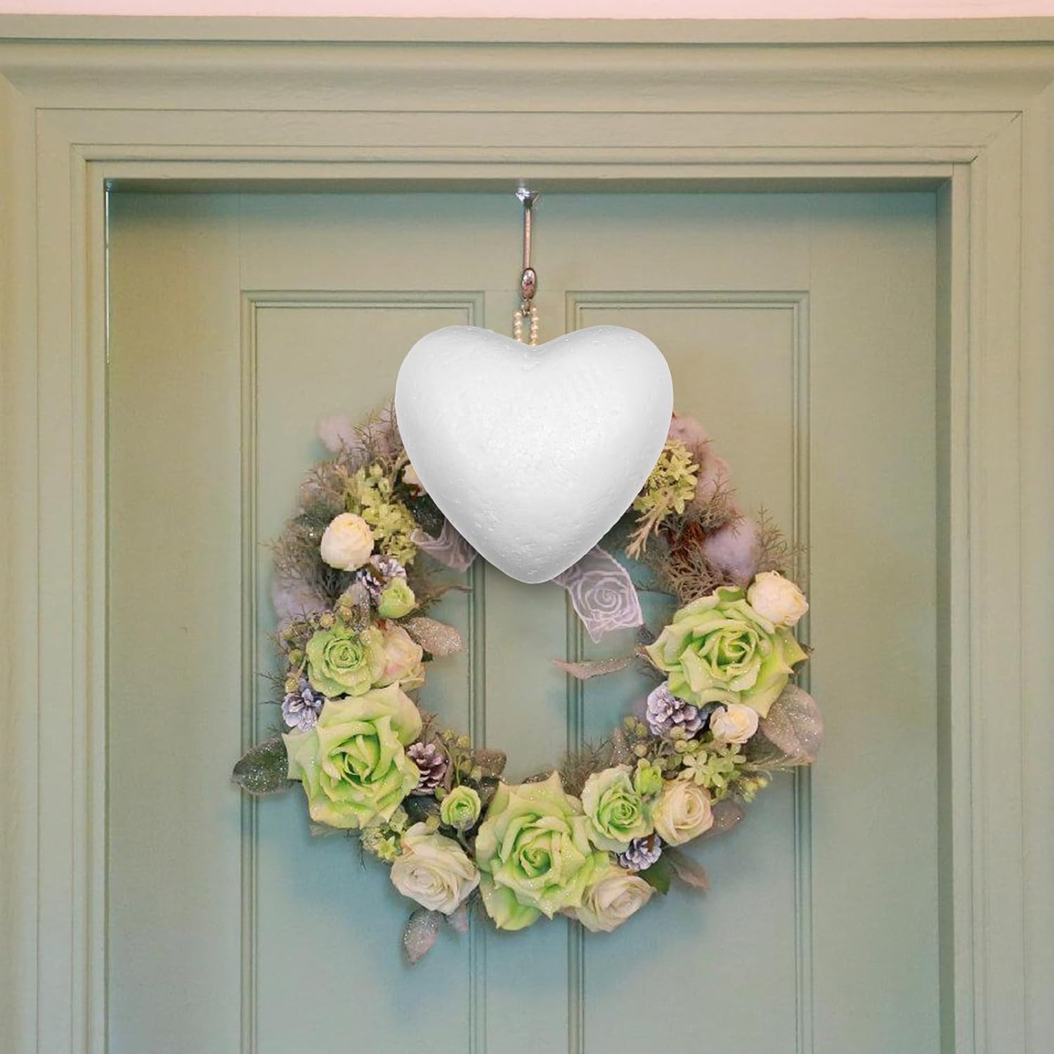 NUOBESTY 4Pcs Craft Foam Hearts Foam Hearts Balls 20cm Heart Shaped Polystyrene Painting Foam Modelling for DIY Craft Flower Arranging Wedding Decorations