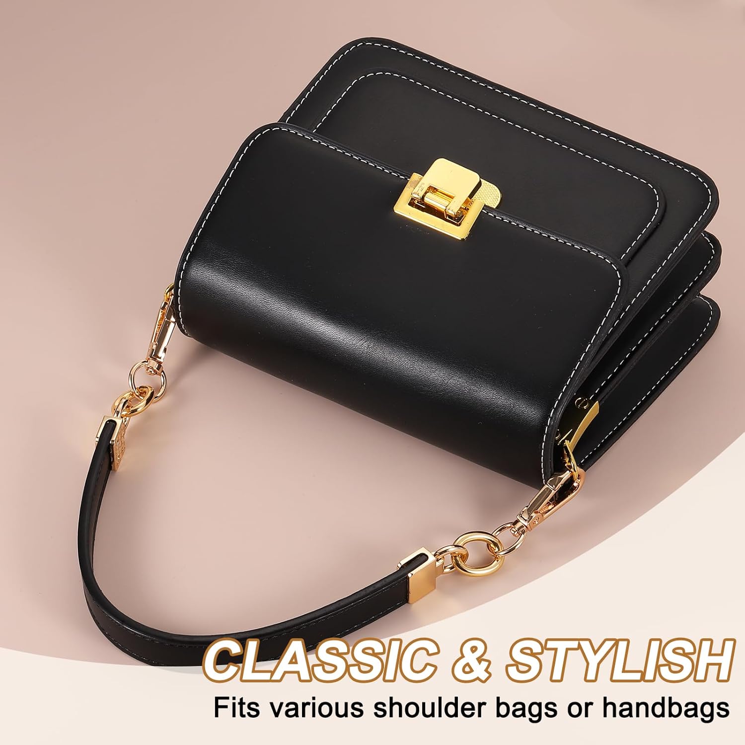 uxcell Leather Purse Handle, 30.5cm/12" Short PU Purse Replacement Strap for Women's Handbag Underarm Bag Tote (Brown) - Image 5