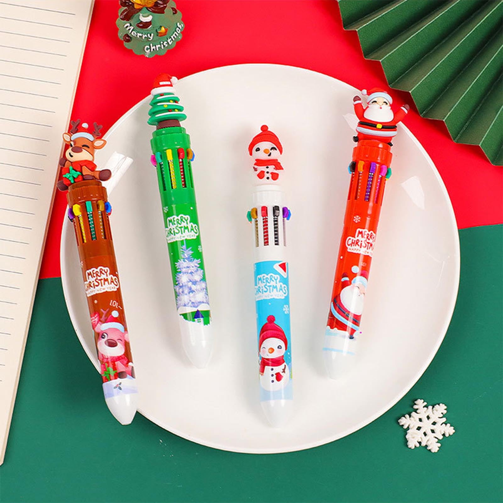 Retractable Multicolor Pen Christmas Ballpoint Pen for Student Calss Reward Christmas Party Favor — view 5
