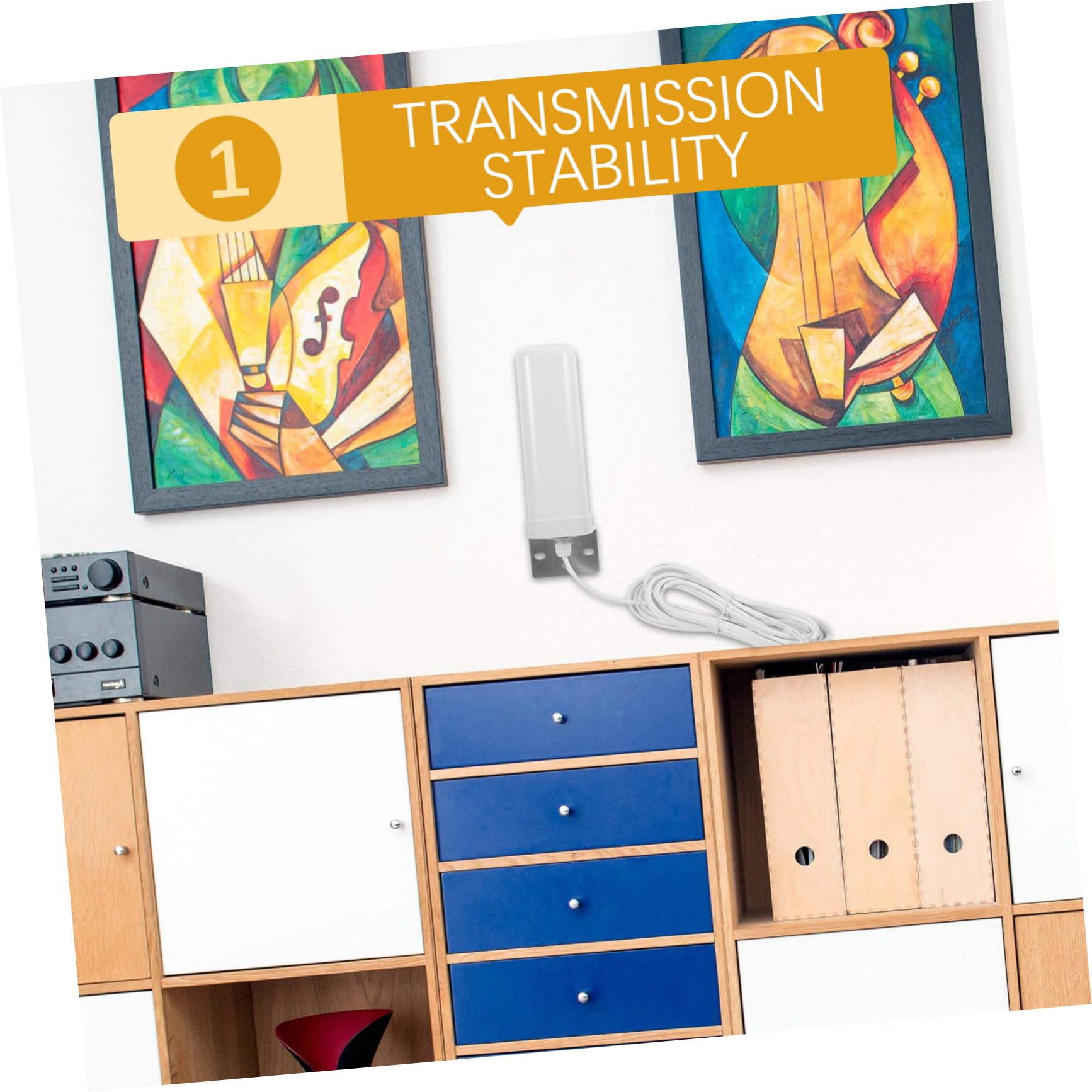 Ciieeo Antenne Omnidirectionnelle Toutes Fréquences avec Amplification Signal Stable Intérieure Et Extérieure pour Routeur Modem
