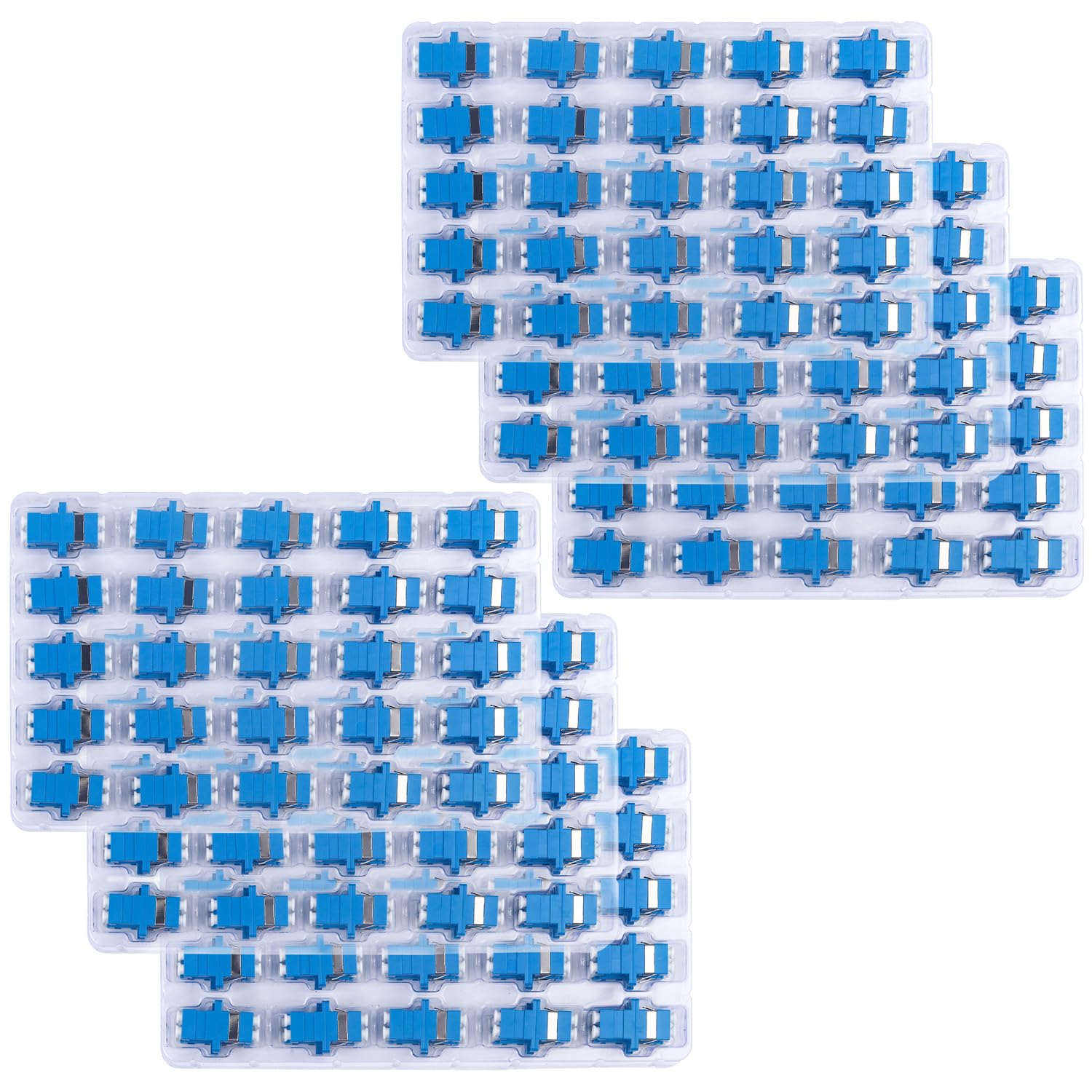 300 Pack LC to LC Duplex Fiber Optic Coupler - LC/UPC Duplex Singlemode Fiber Optic Cable Connector Adapter