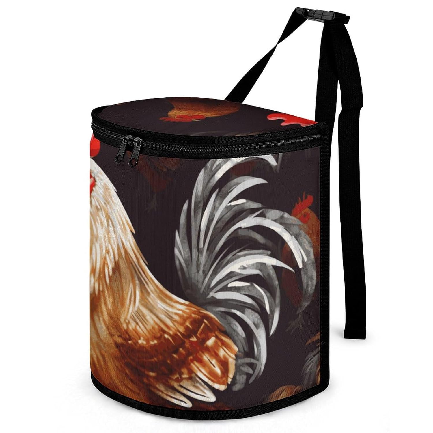 Hanging Car Trash Bag Protable Trash Can Shine Rooster Waterproof Garbage Bin for Car