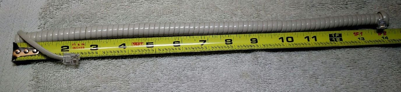 Tan Short Generic Handset Cord Fits Nearly All Landline Phones Spring Spiral Telephone Receiver Wire Cable 4P4C RJ9 Universally Compatible Replacement Curly Coil Desk