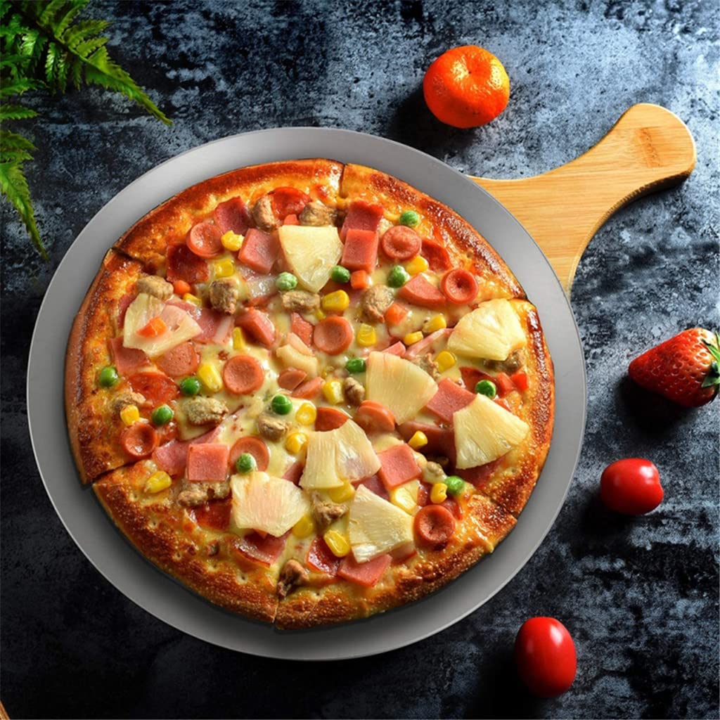 QUNINE Teglia per Pizza, teglia Rotonda da 10/12 Pollici, teglia Antiaderente per Pizza, per Piatto da Cucina del Ristorante di casa (Dimensioni: 10 Pollici) (10 Pollici)
