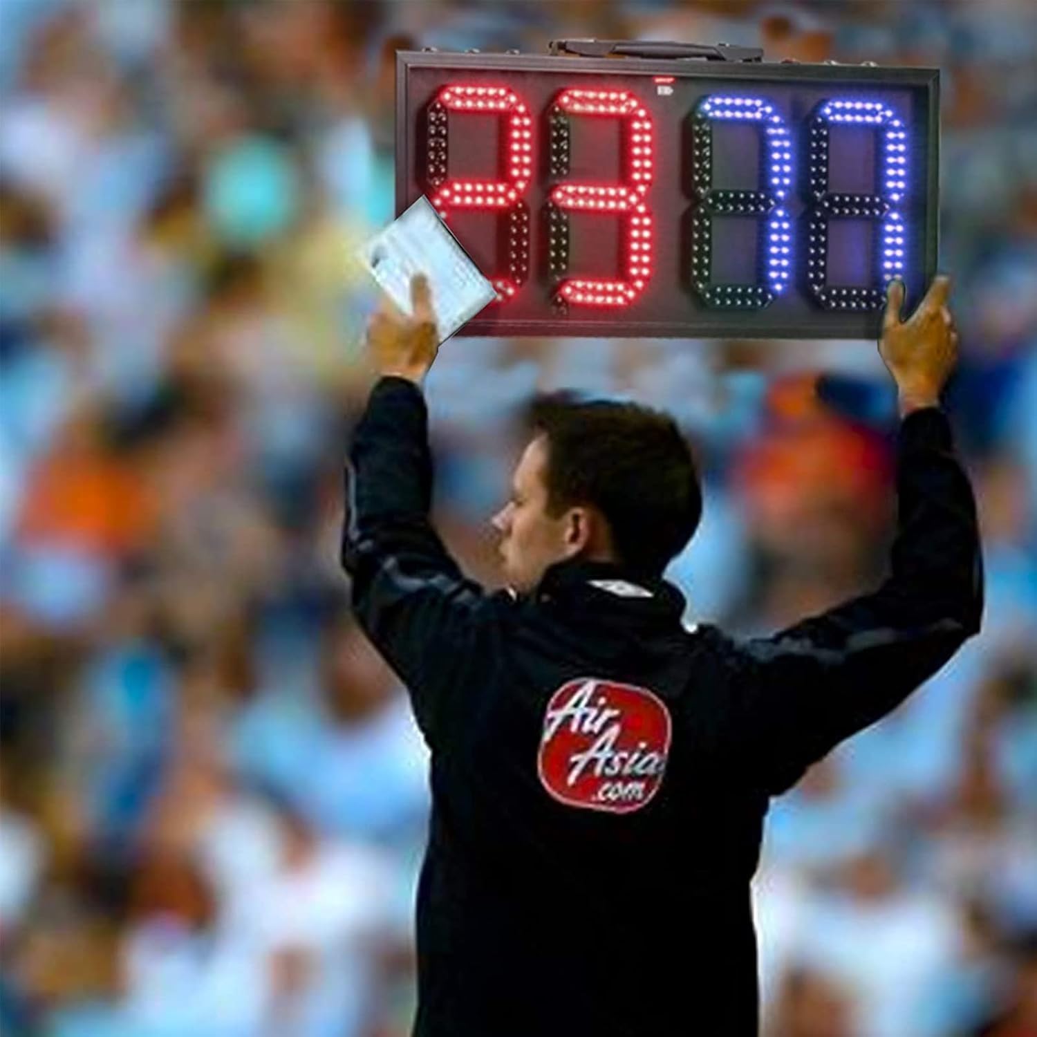 LED Football Game Injury Stop Time Display Board, Double Sided Football Replacement Board, Replacement Player Sports Referee Equipment Scoreboards