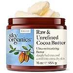 Sky Organics Cocoa Butter for Body, 100% Raw & Unrefined Ultra-Moisturizing Butter to Deeply Hydrate & Condition Skin, Promotes Smooth Skin Tone&Texture, Suitable for Tight or Dry Skin