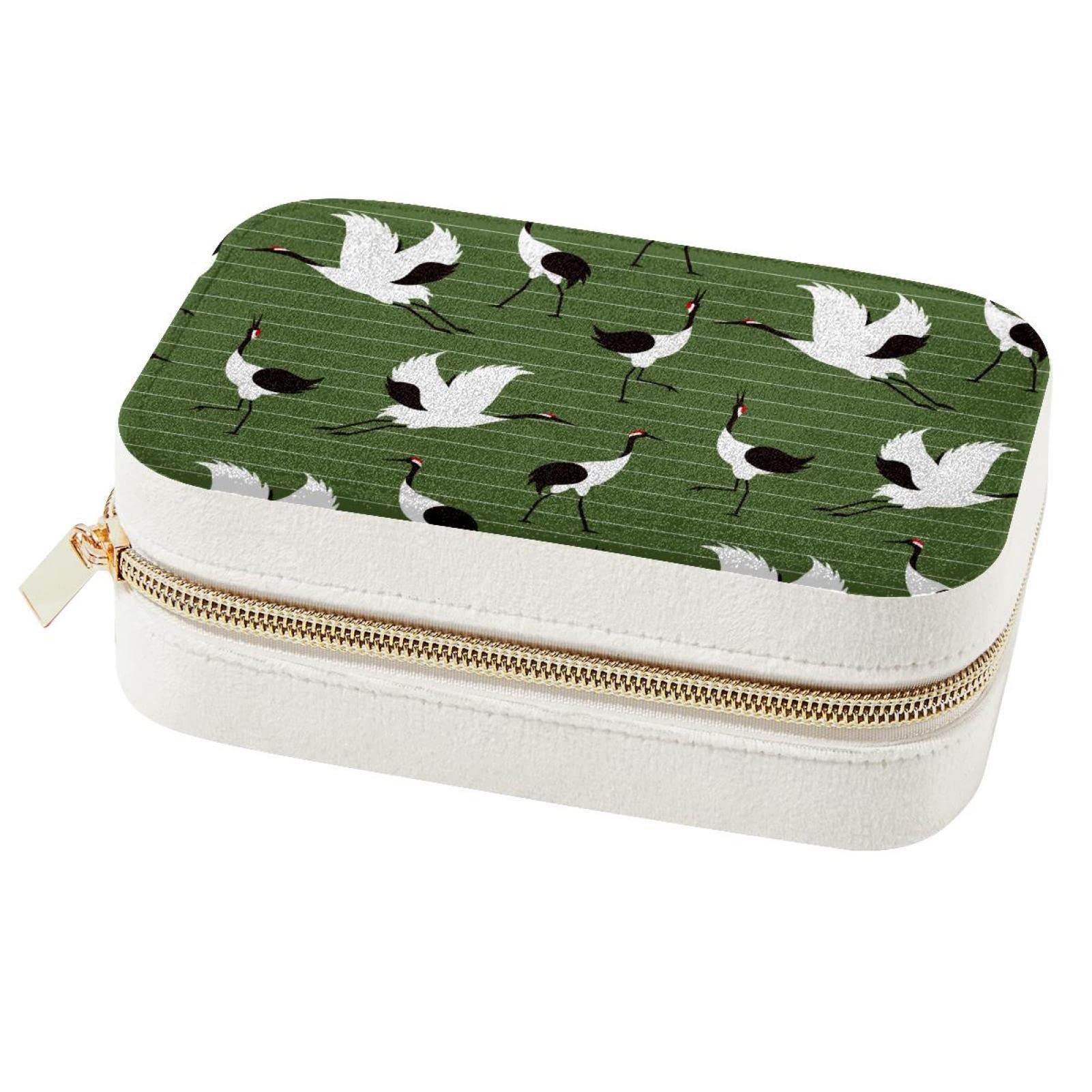 Boîte à bijoux de voyage avec grues japonaises pour vacances