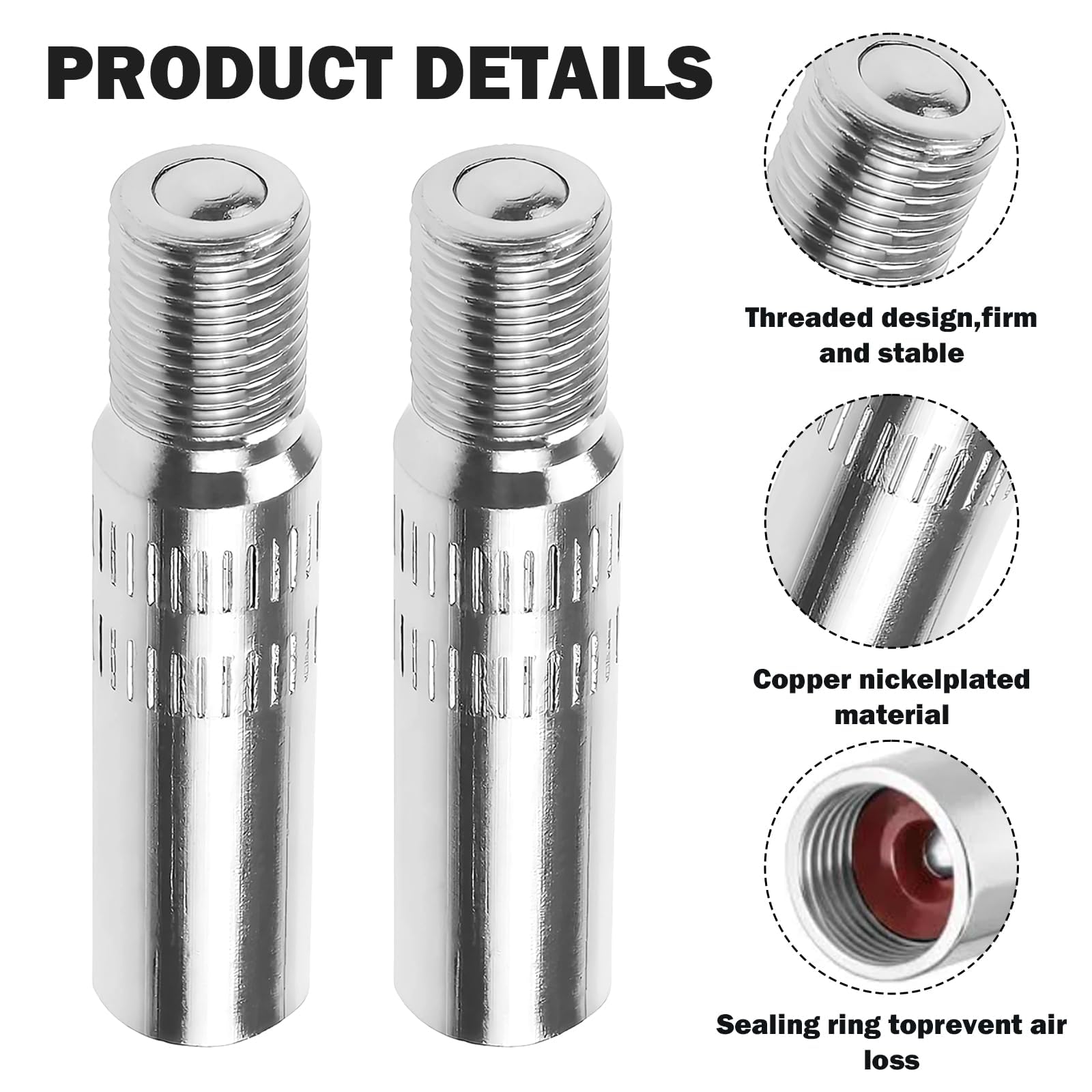 2 Pièces Extension De Valve De Pneu 39mm En Alliage D'aluminium,Rallonge Valve Pneu,Rallonge De Valve,Anti-Fuite,Embout De Gonflage,Compatible Xiaomi M365, M365pro Dualtron Adapté Autres Trottinette - 4