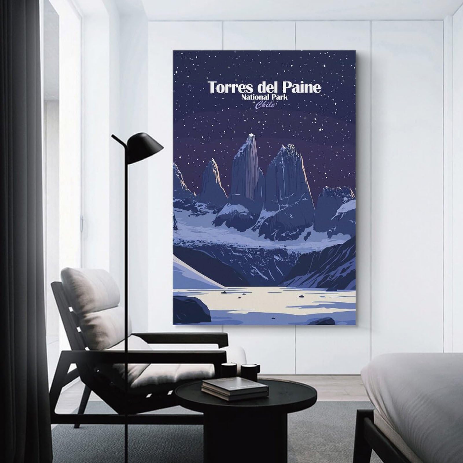 Junmoney Unframe-Style-10 Torres Del Paine National Park Wall Picture Print 20X30inch(50X75cm), For Entrance Spaces, Stair Walls Or Halls, Decorative Canvas Styling For Entry Areas