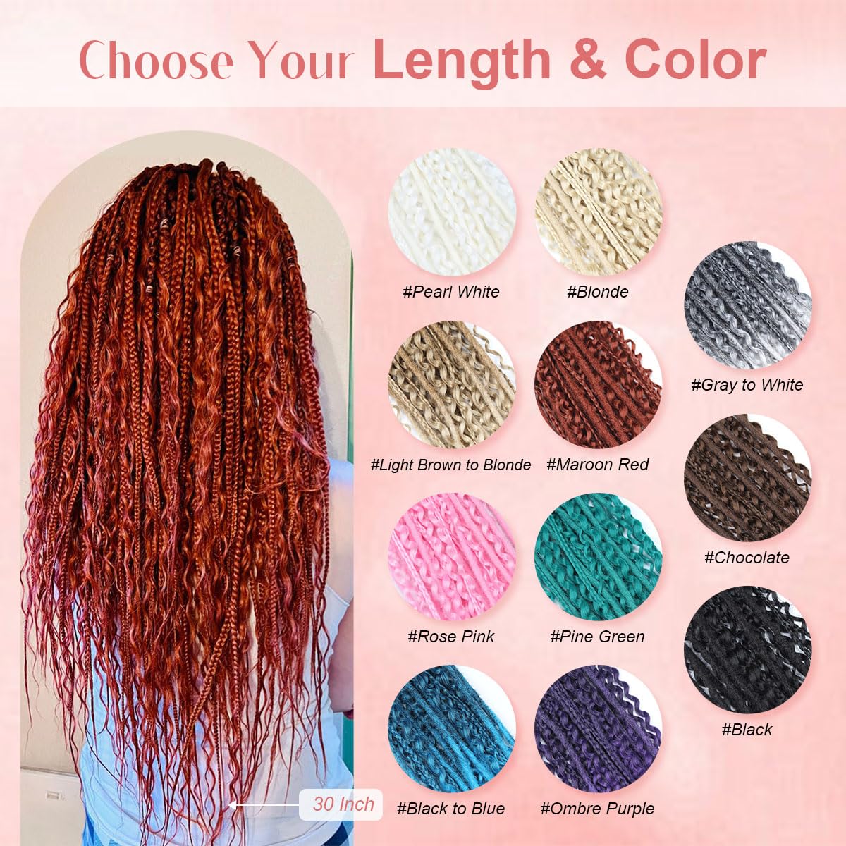 Quiduis - Juego completo de extensiones de rastas de 76 cm, 20 hebras de rastas, 2 en 1, extensiones sintéticas mixtas, color chocolate, rectas, bohemias, de doble extremo, estilo hippie para mujer