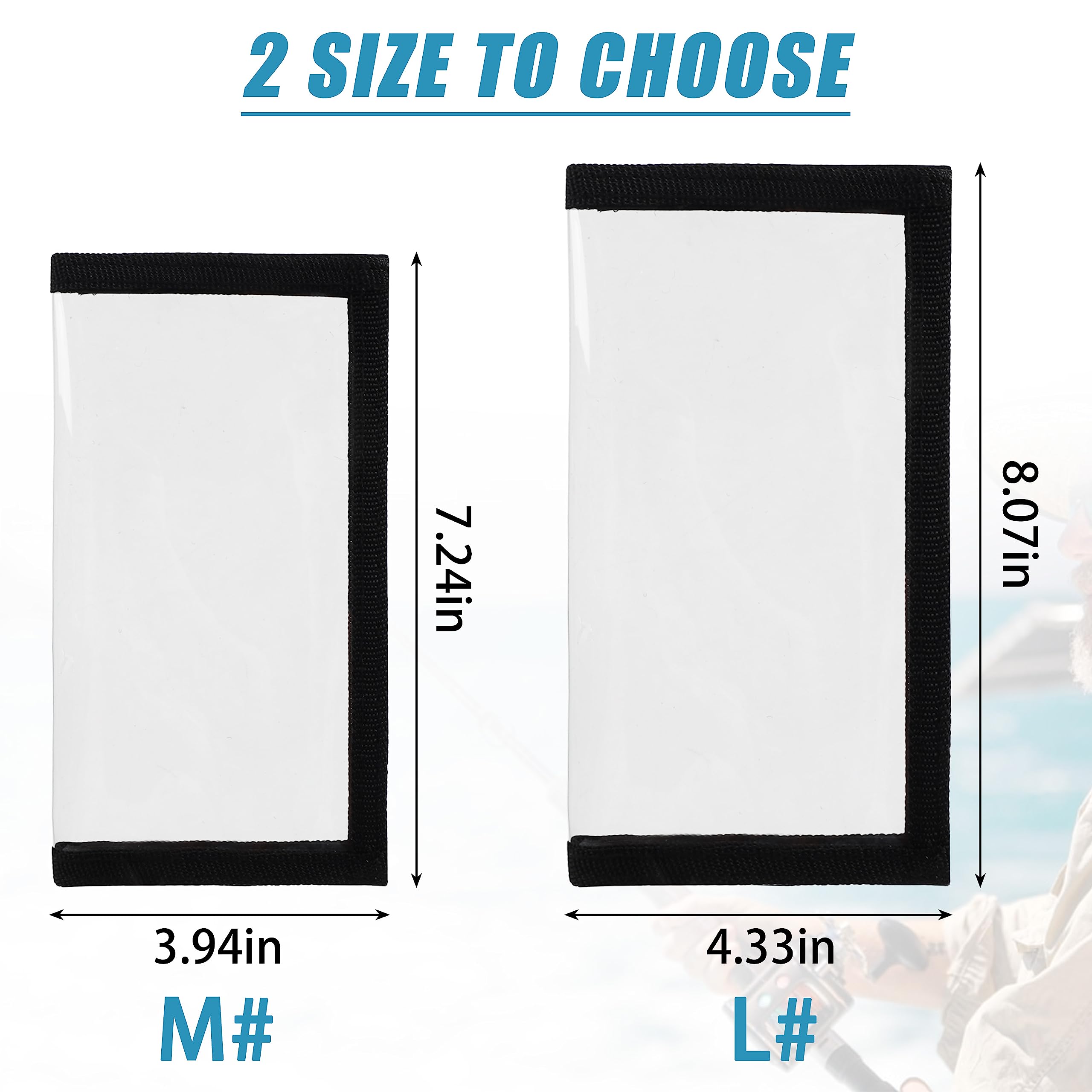 Fishing Lure Wraps, 4 Packs Fishing Bait Covers Clear PVC Lure Protector Wrap for Fishing Gear Fishing Hooks Safety Bait Storage Medium Large Sizes (Mixed, 4pcs)