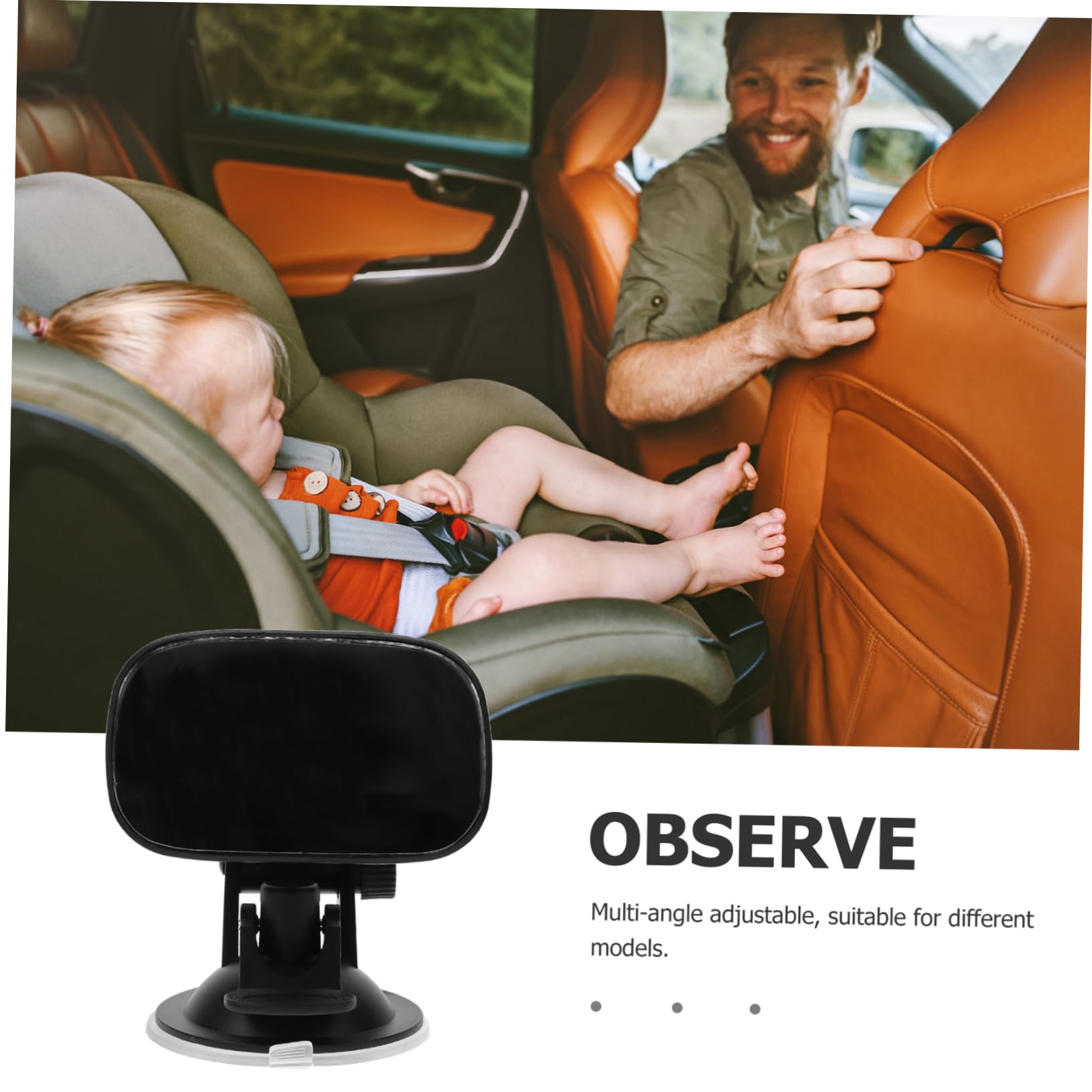 COSMEVIVI Secure Mirror Rear Soft Viewing Mirror for Boys and Girls Suction Mount Universal Mirr