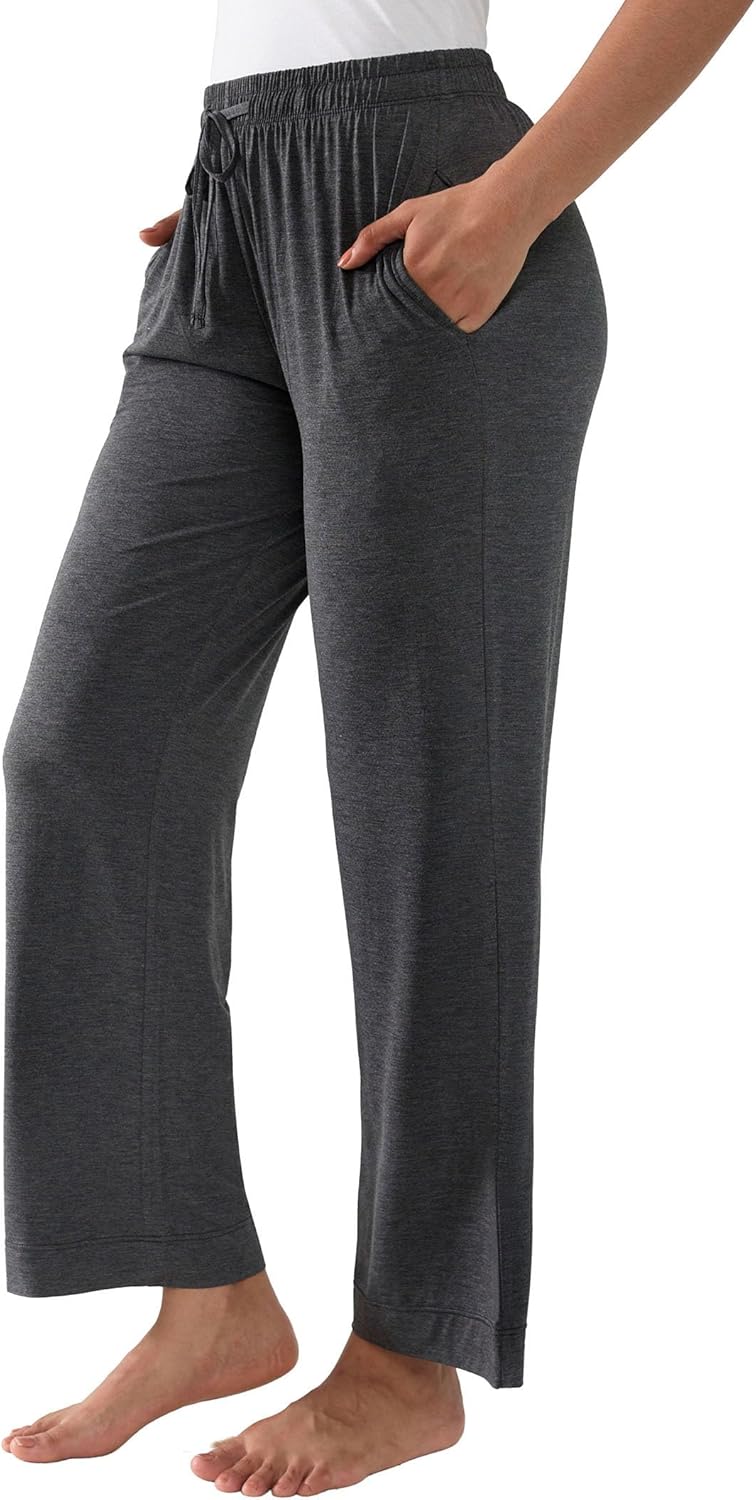Joyaria Women's Bamboo Viscose Pajama Pants Loose Cooling Lounge Sleep Bottoms Wide Leg Lightweight Sweatpants with Pockets