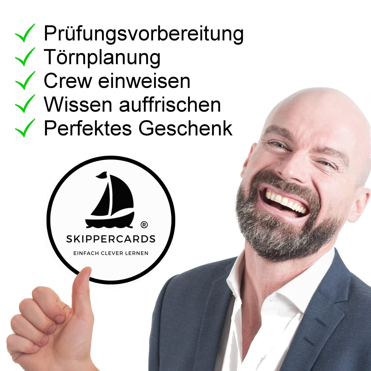 SKIPPERCARDS Komplettbox - 194 Sportboot Lernkarten - Seezeichen, Lichterführung, Ausweichregeln, Schallsignale - Ideales Zubehör zum Sportbootführerschein See, Segeln und Bootsport