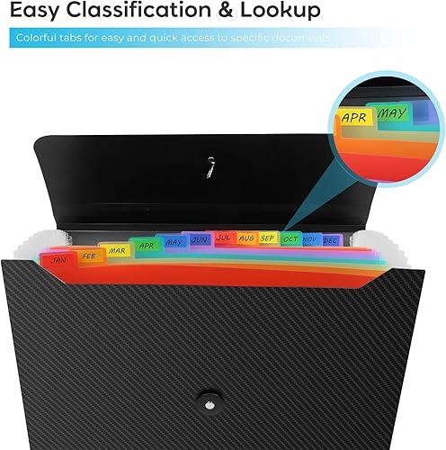 Miniatura 5 de Organizador de archivos de acordeón, carpeta de archivos expandible para clasificar documentos y papeles, organizador de almacenamiento de archivos