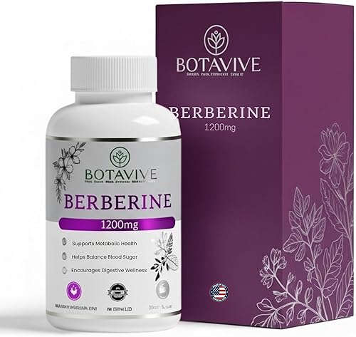 Botavive Berberine 12000 mg  Berberina HCl Premium de Berberis Aristata  Apoyo metabólico diario y de equilibrio  Sin OMG, sin gluten, vegetariano