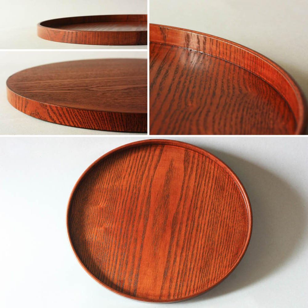 KAIMO wooden Japanese confectionery fruit dessert coffee dish round wood dinner dish dish tray round sweet coffee dinner
