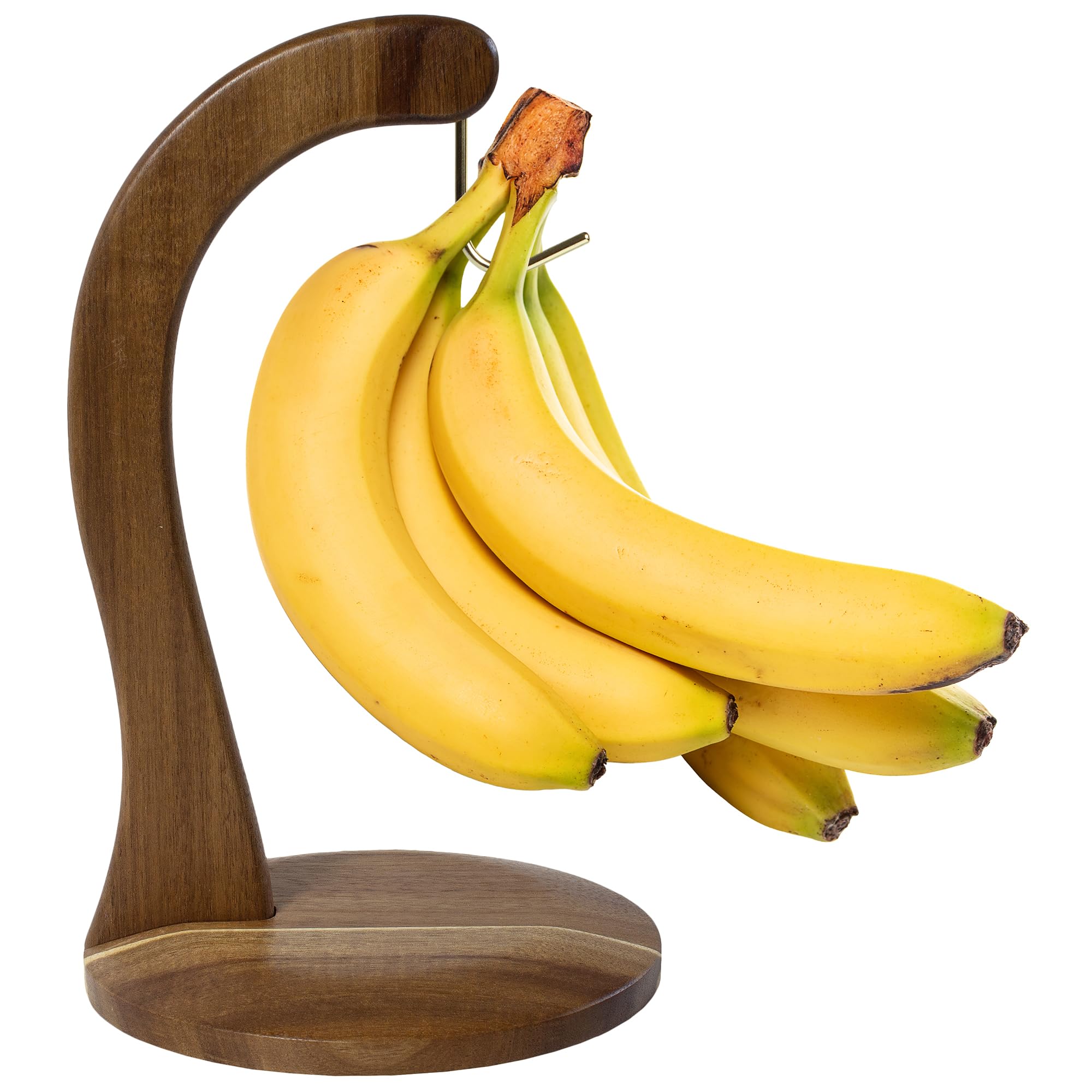 Colgador de plátanos con gancho metálico para evitar golpes en la fruta
