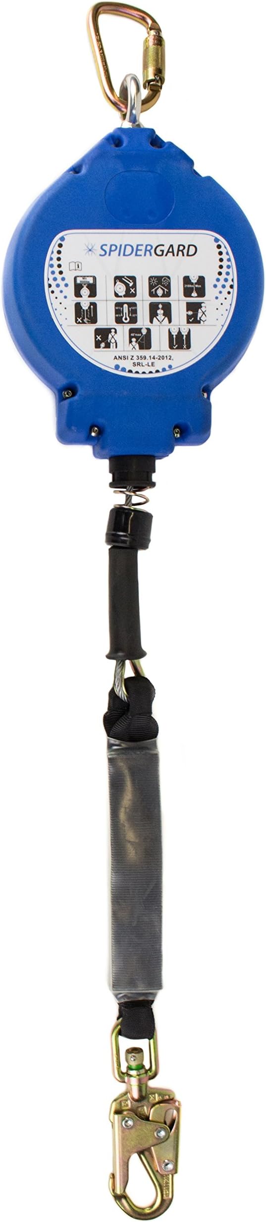 SPL-RR50 50 Foot Wire Rope Self-Retracting Lifeline with Swivel Hook and Carabiner
