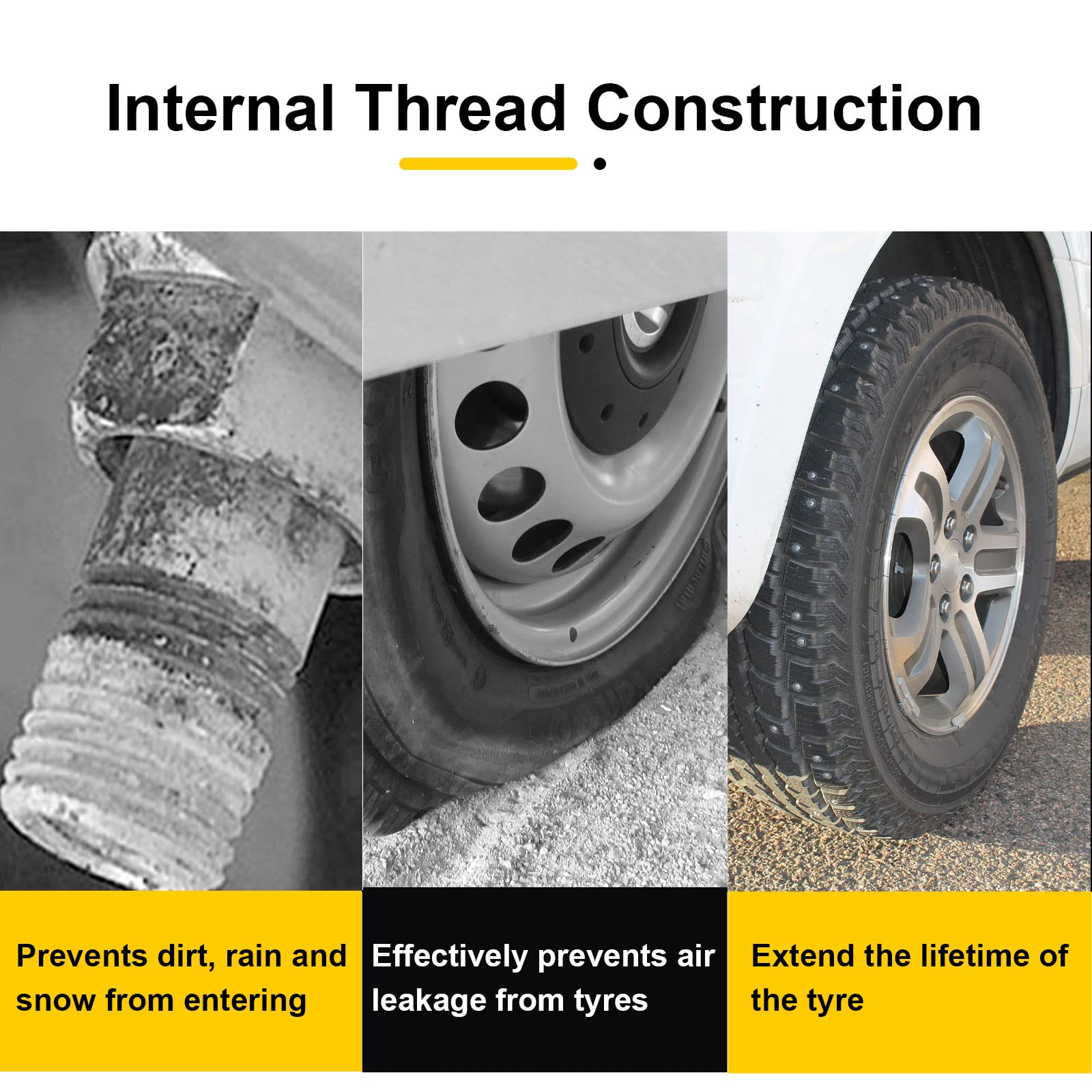 Bling Tire Valve Stem Caps 4 Pack Universal Handmade Crystal Rhinestone Chrome Car Valve Stem Covers Bling Car — view 4