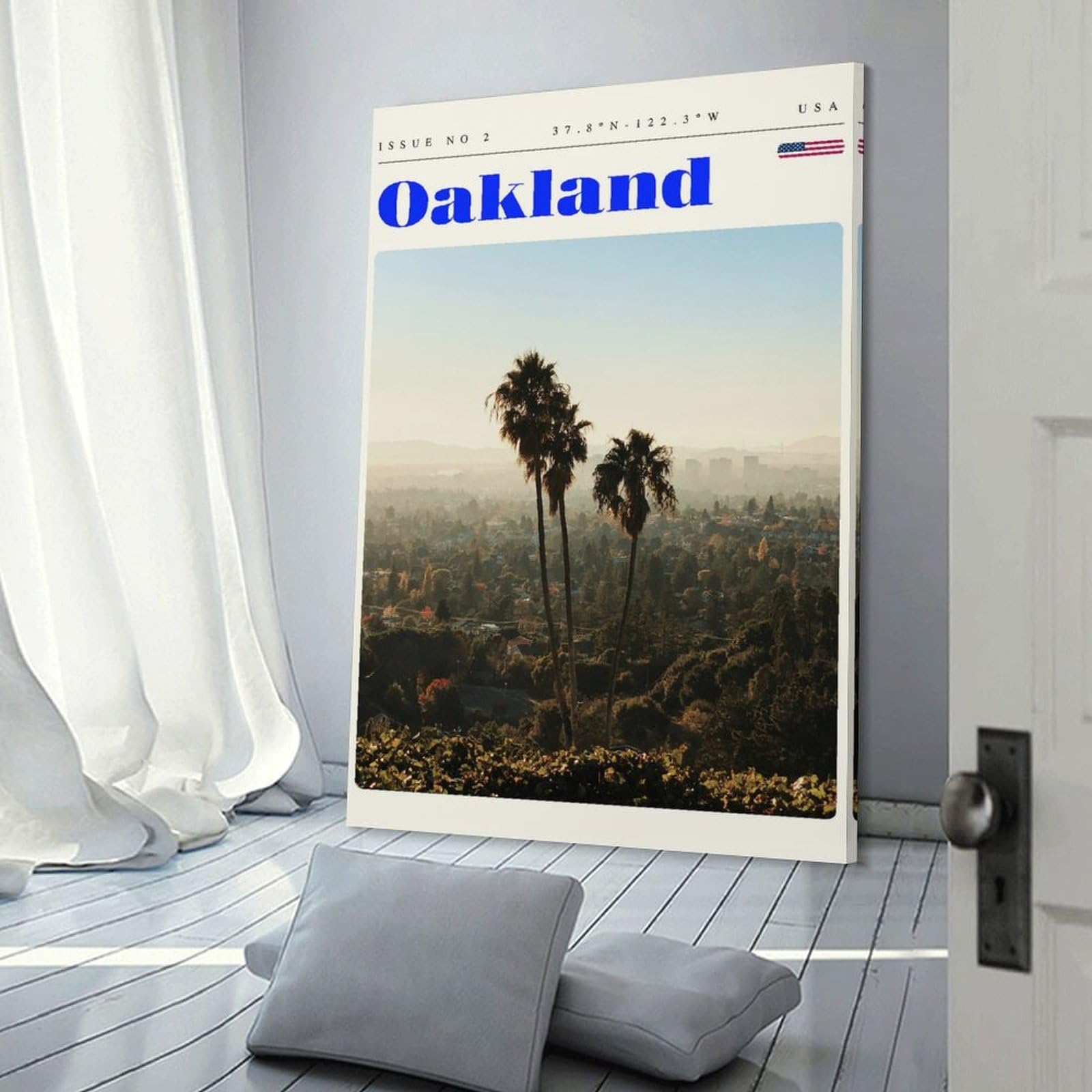 Junmoney Oakland California Travel Art Wall Picture Print 16x24inch(40x60cm), for Lounge Decor, Offices Or Entryway Styling, Versatile Wall Decor for Many Rooms