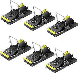 Wakana Mouse Trap，6 Pack Reusable Snap Traps，High Sensitive Mouse Catcher，Rodent Trap，Mice Kill Mouse Control High Sensitive Mouse Catcher Indoor & Outdoor Use，Safe Family & Pets，1-Yellow-6 pack
