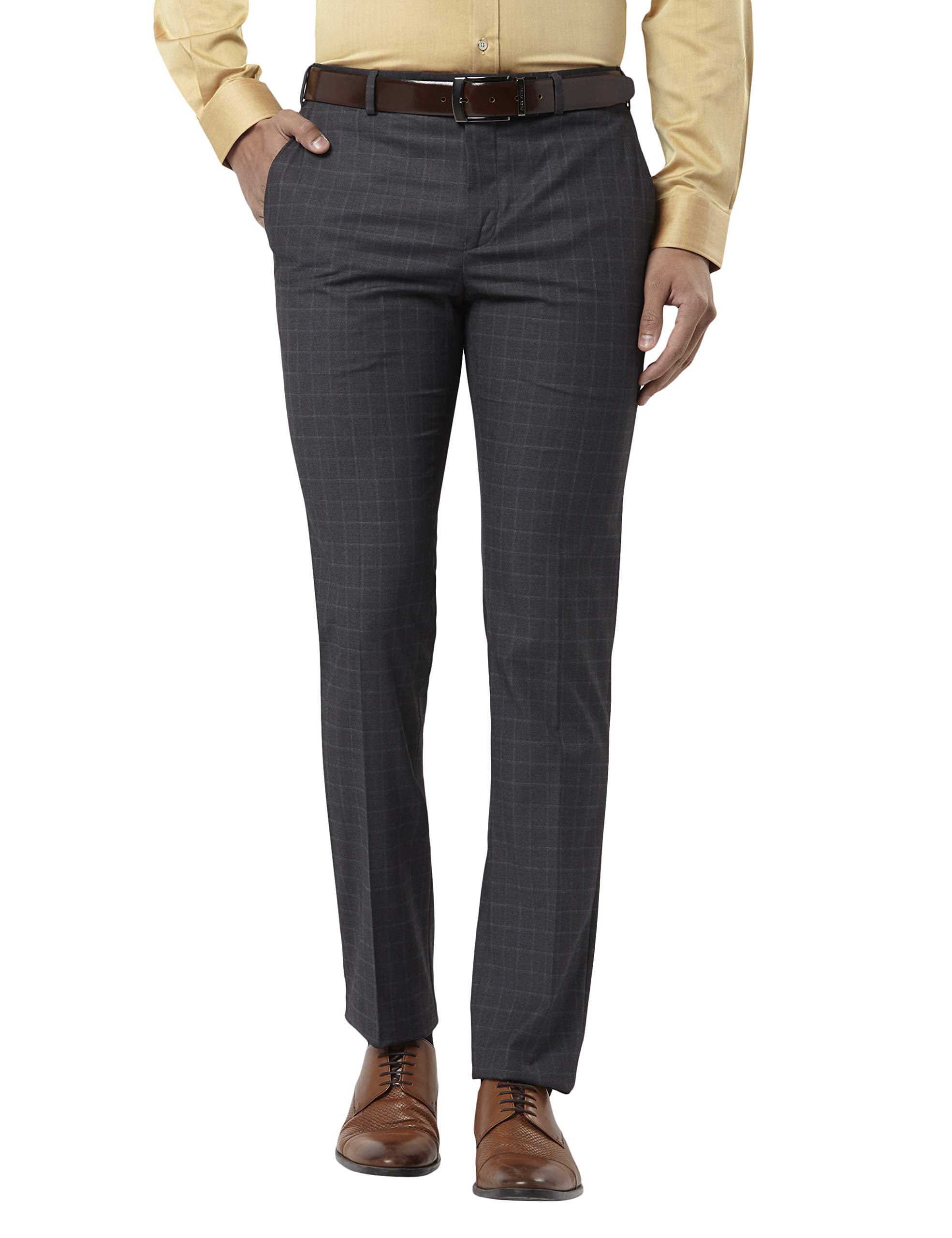 Raymond Men Slim Fit Pattern Polyester Blend Formal Trouser