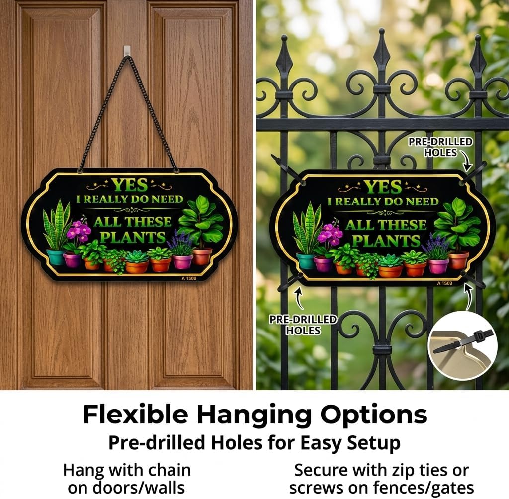 Plant Lover Sign, 10x5 Inch Aluminum Hanging Garden Sign with Chain image 5