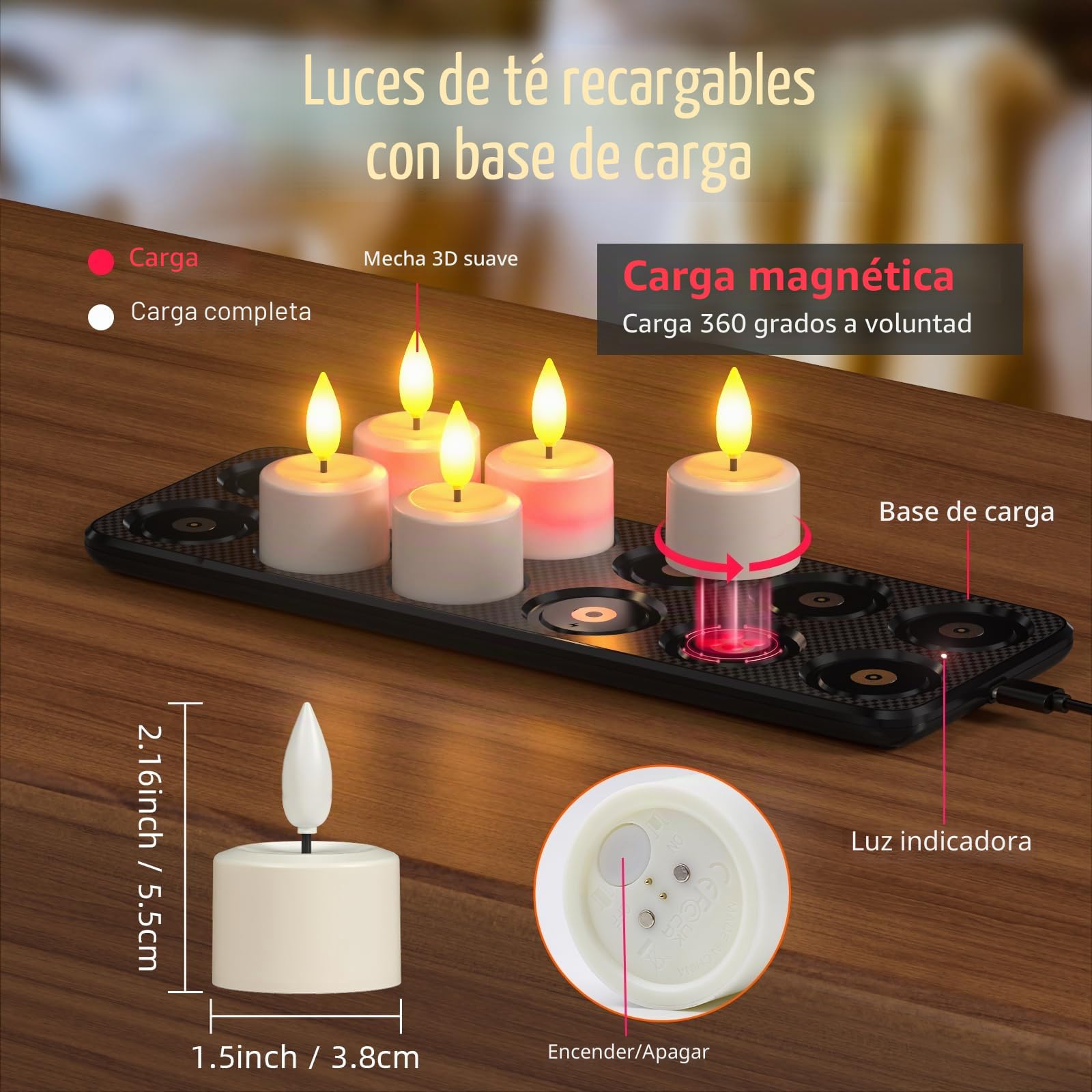 PChero Velas LED Efecto Llama, 12pcs Kit Velas de Te Luces LED con Pilas Blancas Pequeñas Velas Electricas Flotantes Decorativas para Navidad Halloween Exterior Balcon Fiesta Decoración Habitacion