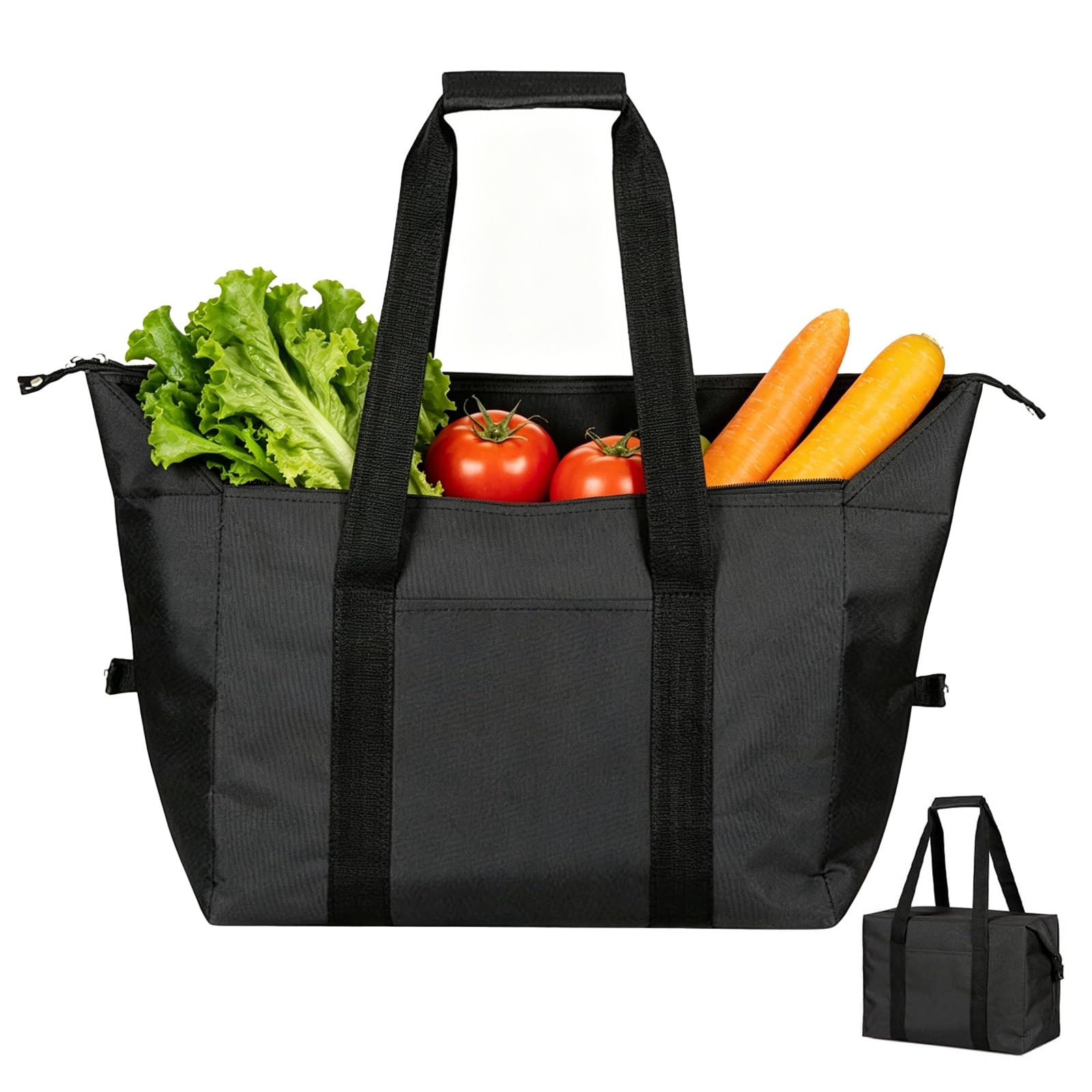 20L Foldable Cooler Bags with Zipper, Insulated Leakproof Portable