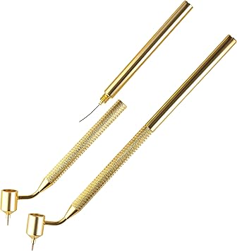 Custom Shop 2 Fine Line Fluid Writer Paint Applicator Pens with 0.5mm and 0.7mm Stem Tips - Ink Wells, Drawing, Lettering - Precision Automotive Paint Touch Up, Rock Chip Scratch Repair, Cleaning Tool