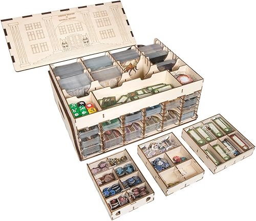 Vista 39 de The Broken Token Arkham Horror: The Card Game Revised Core Set Organizador compatible, caja de almacenamiento de madera para juegos de mesa