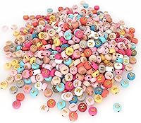 Vista 20 de 800 cuentas redondas blancas de letras del alfabeto acrílico de 4x7mm de la A a la Z, formas mixtas de plástico, cuentas sueltas a granel