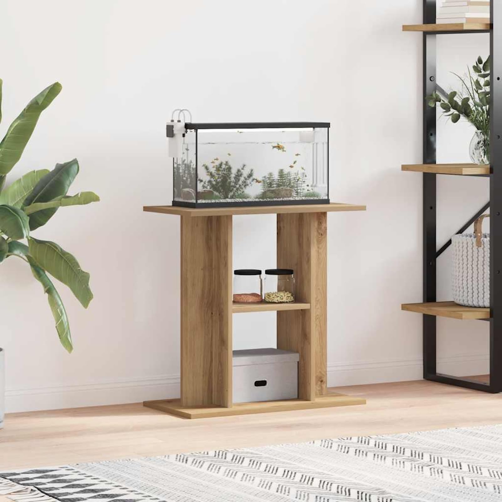 Gecheer Support d'aquarium en Bois d'ingénierie pour Espace d'affichage sécurisé