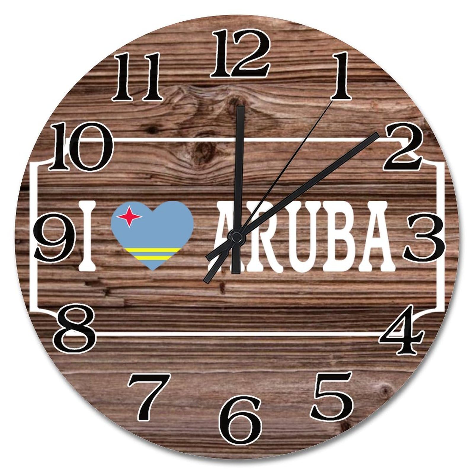Horloge murale en bois Aruba 38cm silencieuse pour salon