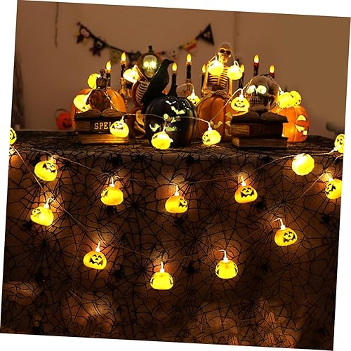 Miniatura 8 de ABOOFAN Cadena de Halloween de 20 luces LED de calabaza de cobre para decoración de interiores, decoración de Halloween, decoración de habitación
