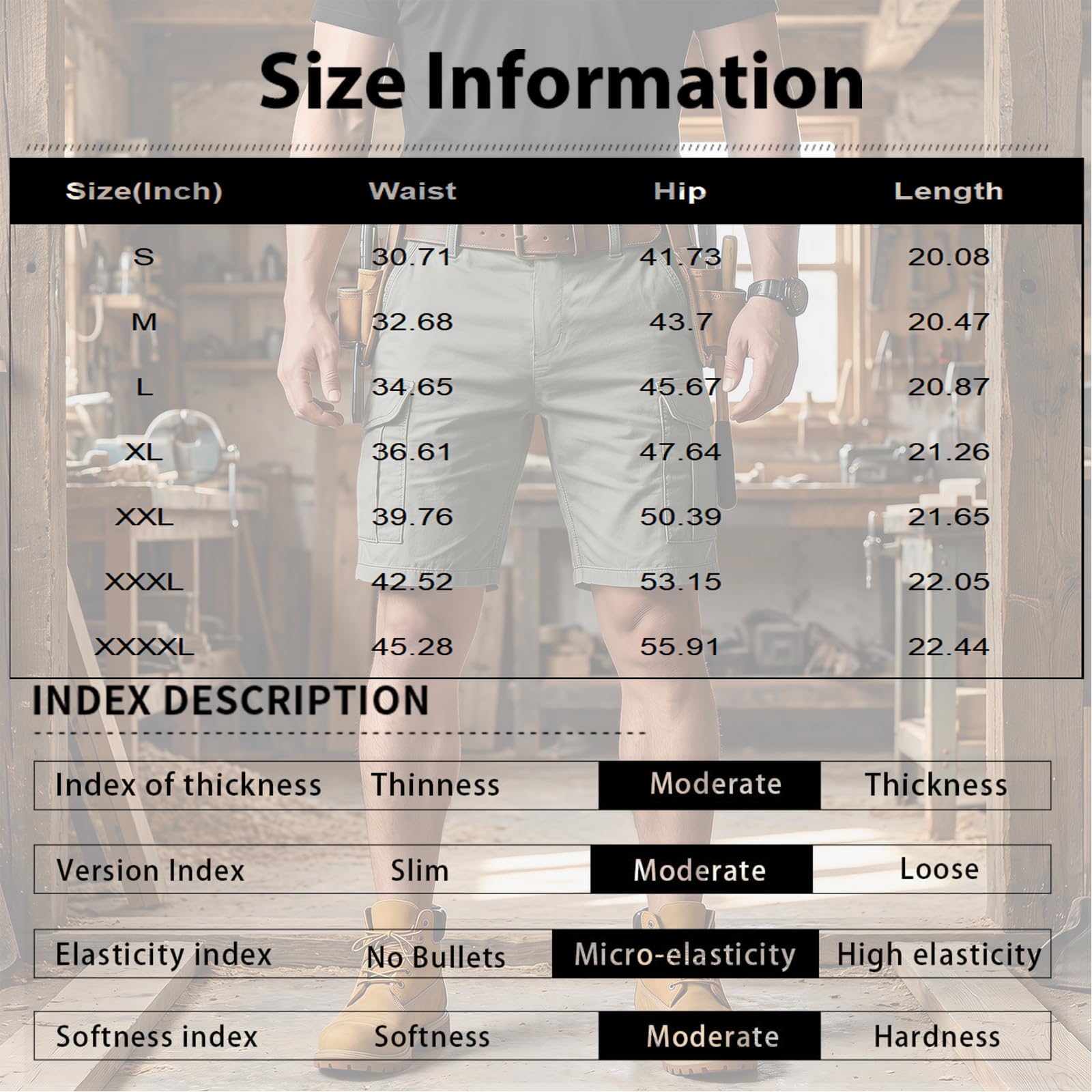 Lot de 2 Bermuda Homme Cargo Sport Peintre Batiment Short De Randonnée Homme Couleur Poche Baggy