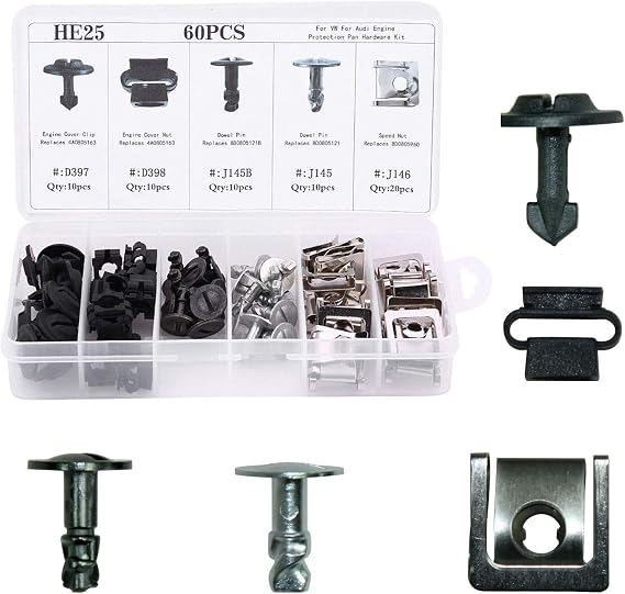 Kit 60 Vis Fixation Cache Moteur Plastique - Pour Garnitures Sous Capot Universal Fit