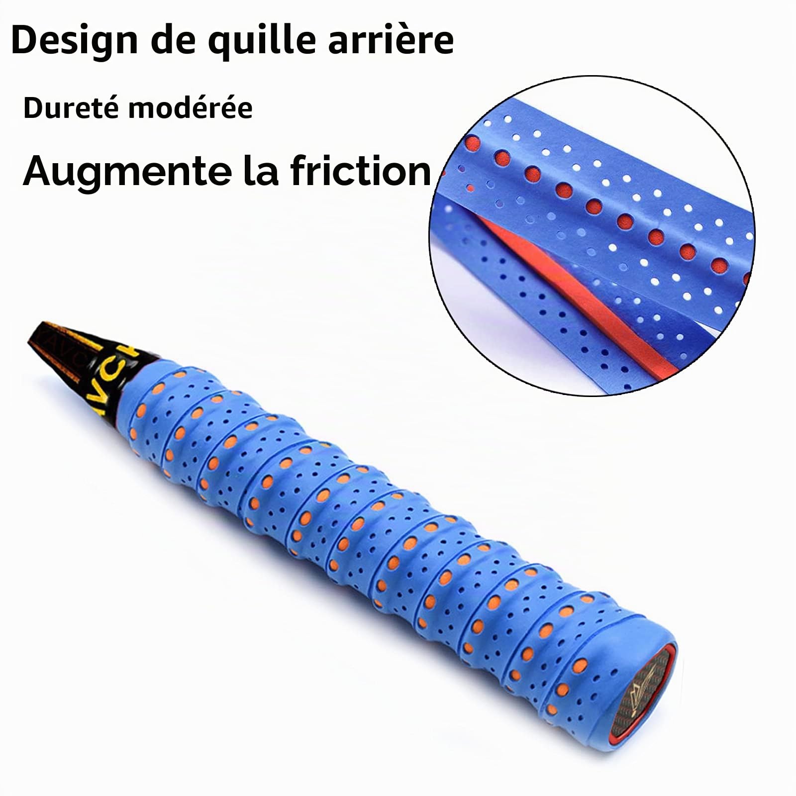 4 Pcs Surgrip Grip de Raquette de Badminton Absorbant, Antidérapant, Respirant pour Raquette de Tennis/Tennis de Table/Canne de Golf/Baseball/Squash