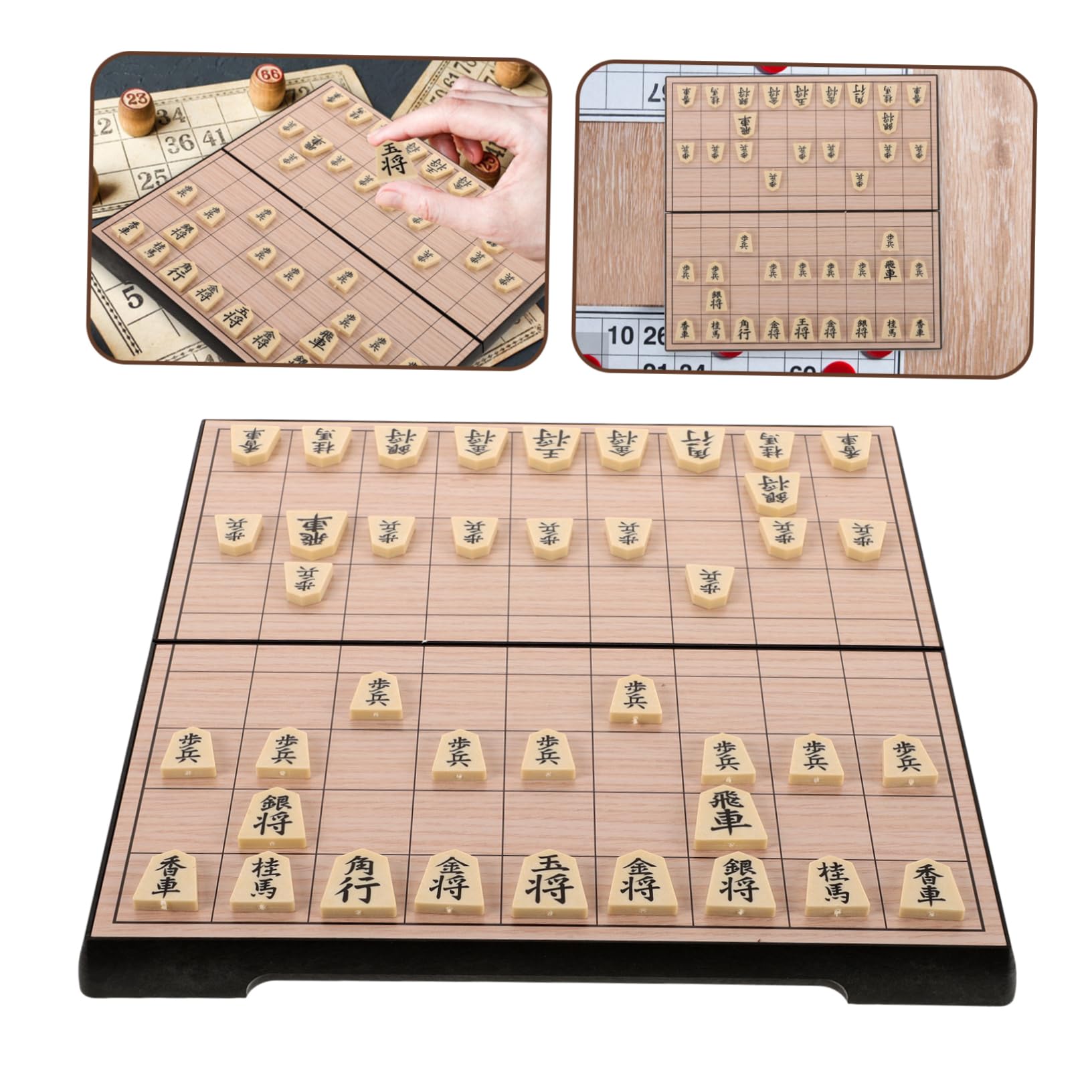 Juego de Ajedrez Japonés Plegable Magnético en PS, Formato Portátil