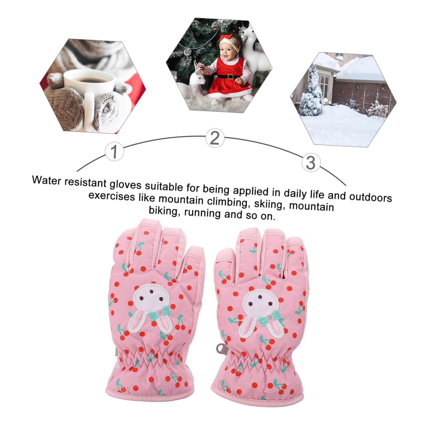 INOOMP 3 Pares De Guantes De Esquí Preciosos Guantes Resistentes Agua para De Invierno para Niños De Snowboard para Niña De Invierno