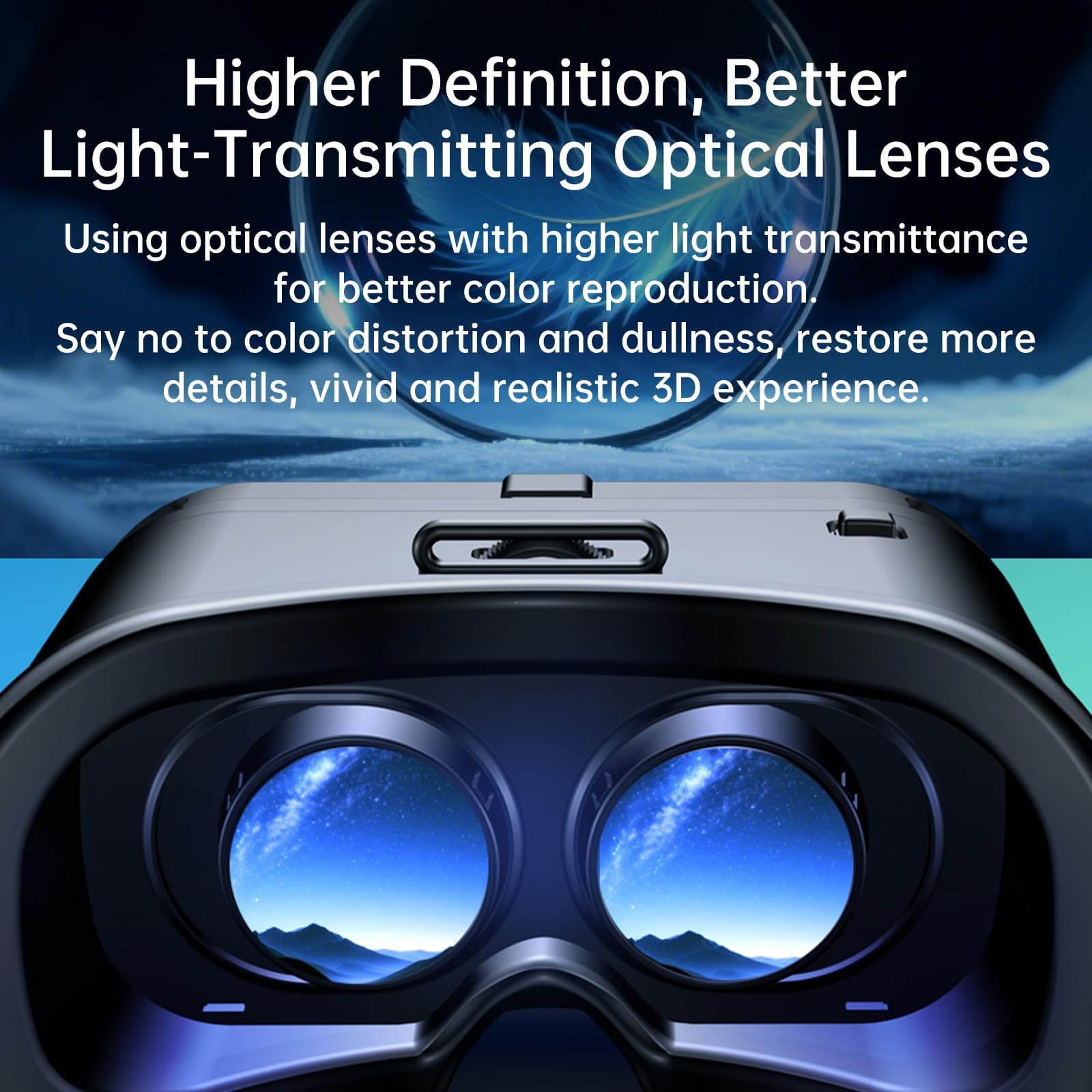 Visore VR per Smartphone con Controller BT, Occhiali VR 3D con Lenti HD 120° Fov Anti Luce Blu E Regolazione In Altezza, Visore VR 3D Universale per Smartphone 5-7" Per Film E Giochi,Y1 Black Handle