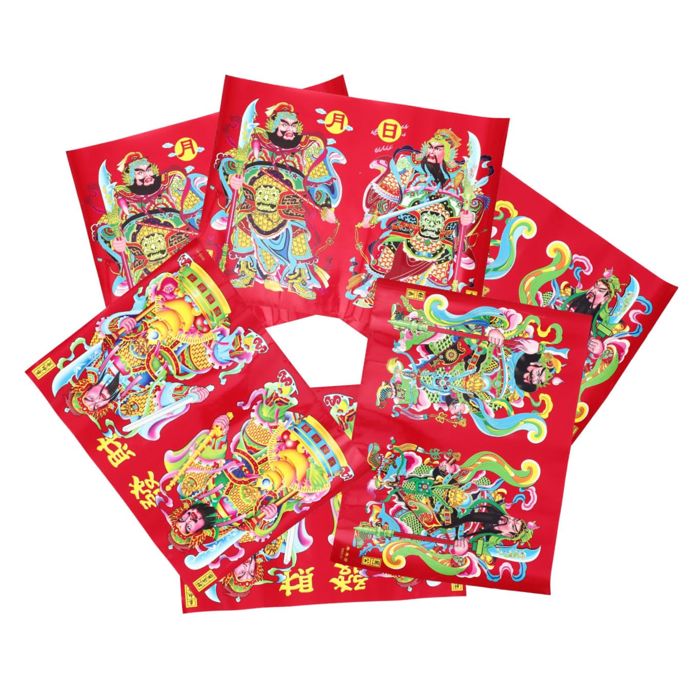 Amosfun 5 Ensembles Autocollant De Porte De De La Richesse Ornements D'Année Décorations De Fenêtre De Noël Image Décor De L'Année Autocollants Muraux Du Nouvel An 6 pièces * 5