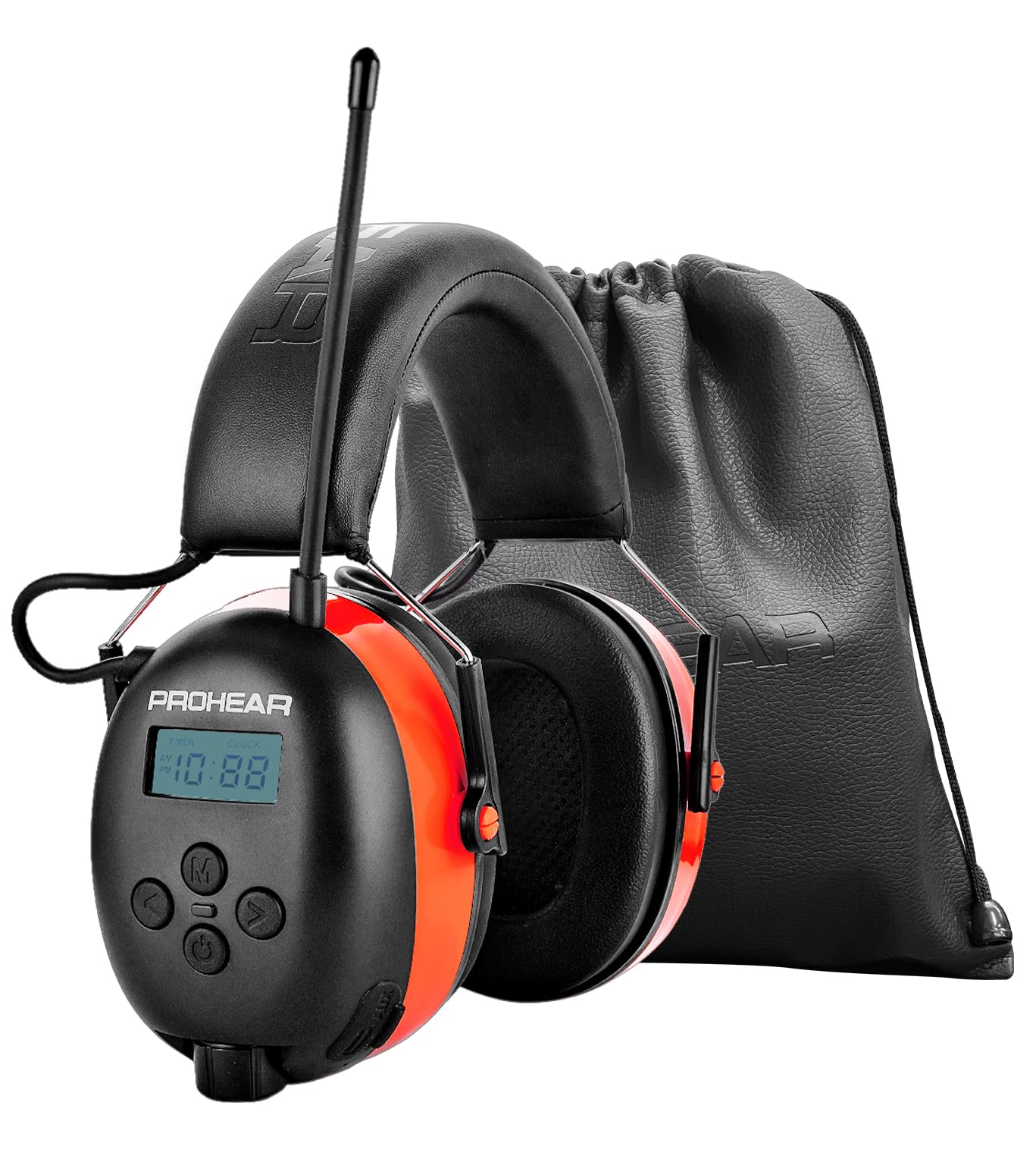 PROHEAR 033 Cascos Antiruido Bluetooth con Radio, Auriculares de Protección Auditiva FM/AM con Manos Libres, Cascos Insonorizacion para Jardín Césped Talleres Carpinteros Soldadura SNR 31dB Naranja