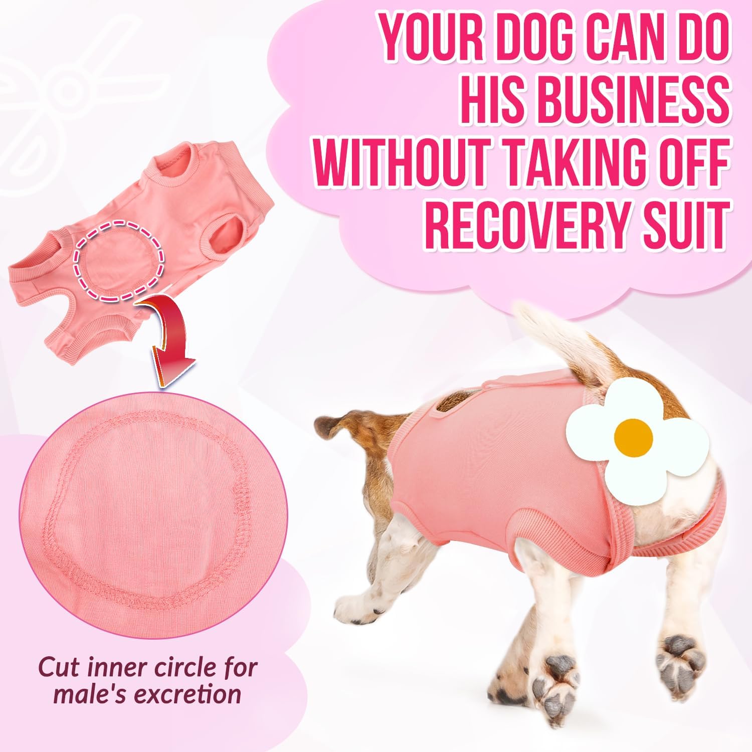 Lukovee Recovery Suit for Dogs, Onesie Surgery Recovery Suit for Female Male Dogs, Abdominal Wounds Cone E-Collar Alternative Prevent Licking Spay Recovery Suit (Fen,XXL)