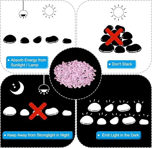 Miniatura 6 de MECCANIXITY 5000 piedras brillantes de 0.198 a 0.198 pulgadas (0.118-0.197 in) para decoración en la oscuridad, piedras luminosas, decoración de