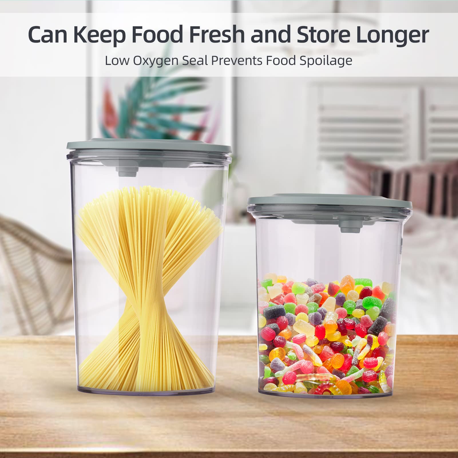 Contenore ermetico per alimenti contenore ermetico trasparente a prova d'umidà per conservazione fresca vaso ermetico in plastica con coperchio a pressione  15